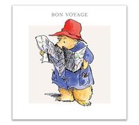 Museums & Galleries Bon Voyage Good Luck Card for Men or Women - Charming Paddington Bear & Map Design - Premium Travel Greeting Card with Envelope