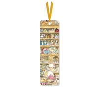Museums & Galleries Bookmark - Mouse Picnic Preparations Cute Design - With a Yellow Ribbon Tag - Artistic Reading Accessory - Made in the UK