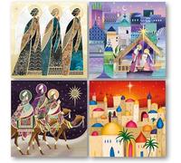 Museums & Galleries Charity Christmas Cards - Following The Star Religious Designs - Eco-Friendly and Recyclable - Pack of 20 Cards