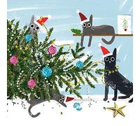 Museums & Galleries Charity Christmas Cards - Christmas Cat-astrophe Funny Design - Eco-Friendly and Recyclable - Pack of 8 Cards