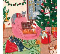 Museums & Galleries Charity Christmas Cards - Christmas Cats - Eco-Friendly and Recyclable - Pack of 5 Cards