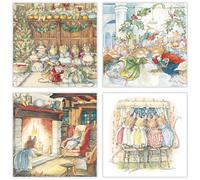 Museums & Galleries Charity Christmas Cards Multipack - Pack of 20 Assorted Premium Quality Christmas Greeting Cards with Envelopes - Brambly Hedge - Supporting UK Charities