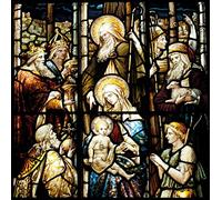 Museums & Galleries Charity Christmas Cards - Nativity Stained Glass Window - Eco-Friendly and Recyclable - Pack of 5 Cards