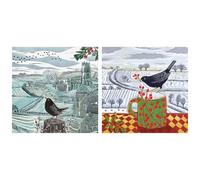 Museums & Galleries Charity Christmas Cards Pack of 12, Winter Blackbirds