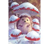 Museums & Galleries Charity Christmas Cards Pack of 8 - Cute Hedgehog & Festive Toadstools - Premium Greeting Cards Multipack with Envelopes - Supporting The British Heart Foundation