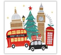 Museums & Galleries Charity Christmas Cards Pack of 8 - London Landmarks - Festive Christmas Cards Multipack - In Aid of Macmillan Cancer Support