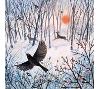 Museums & Galleries Charity Christmas Cards Pack of 8 - Lucy Grossmith Winter Woodland Sunset - Festive Christmas Cards Multipack - In Aid of Macmillan Cancer Support
