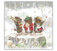 Museums & Galleries Charity Christmas Cards Pack of 8 - Musical Mice Design - Festive Christmas Cards Multipack - In Aid of UK Charities
