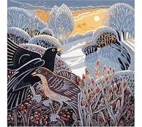 Museums & Galleries Charity Christmas Cards - Pack of 8 Premium Christmas Greeting Cards with Envelopes - Festive Birds in the Snow - Supporting Macmillan Cancer Support