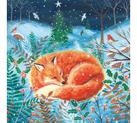 Museums & Galleries Charity Christmas Cards Pack of 8 - Sleeping Fox in the Snow Design - Festive Christmas Cards Multipack - In Aid of British Heart Foundation