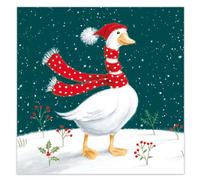 Museums & Galleries Charity Christmas Cards Pack of 8, Snowy Goose Design | With Envelopes, Eco-Friendly, Made in the UK, Supporting The British Heart Foundation