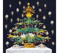 Museums & Galleries Charity Christmas Cards Pack of 8 - V&A Glowing Tree and Angel - Premium Xmas Greeting Cards with Envelopes
