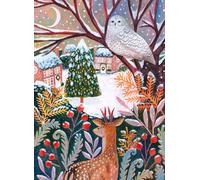Museums & Galleries Charity Christmas Cards Pack of 8 - Winter Gardens and Wildlife Design - Festive Christmas Cards Multipack - In Aid of Macmillan Cancer Support