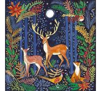 Museums & Galleries Charity Christmas Cards Pack of 8 - Woodland Animals and Foliage Design - Festive Christmas Cards Multipack - In Aid of UK Charities