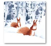 Museums & Galleries Charity Christmas Cards - Red Squirrels in the Snow - Eco-Friendly and Recyclable - Pack of 8 Cards