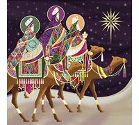 Museums & Galleries Charity Christmas Cards - Three Kings Following The Star - Eco-Friendly & Recyclable - Pack of 5 Cards