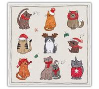 Museums & Galleries Charity Christmas Cards - We Wish You A Meowy Christmas! Cats - Eco-Friendly and Recyclable - Pack of 8 Cards