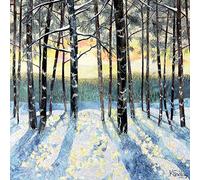 Museums & Galleries Charity Christmas Cards - Winter Sunrise Through Trees - Eco-Friendly & Recyclable - Pack of 8 Cards