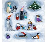 Museums & Galleries Charity Dog Christmas Cards - Festive Pooches in the Snow - Eco-Friendly & Recyclable - Pack of 8 Cards