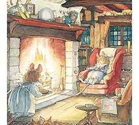 Museums & Galleries Pack of 8 Illustrated Christmas Cards - 'Keeping Warm by the Fire' - 8 Cards of 1 Lovely Design - From the Brambly Hedge Range, Multi, 150 x 142 x 12mm