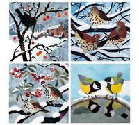 Museums & Galleries Christmas Cards Box of 20 - Assorted Designs - 4 x 5 British Birds in the Snow Designs - Festive Christmas Cards Multipack