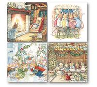 Museums & Galleries Christmas Cards Pack of 16 - Cosy Christmas - Brambly Hedge - Eco-Friendly and Recyclable