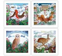 Museums & Galleries Christmas Cards Pack of 20 - Assorted Designs - 4 x 5 Countryside Animals Winter Scenes - Festive Christmas Cards Multipack - White Christmas