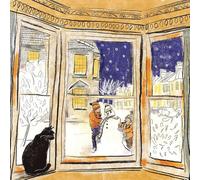 Museums & Galleries Christmas Cards Pack of 5 - Cat and Snowy Window Scene - Festive Christmas Cards Multipack