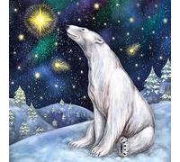 Museums & Galleries Christmas Cards Pack of 5 - Svalbard Star and Polar Bear - Eco-Friendly & Recyclable