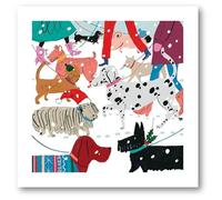 Museums & Galleries Christmas Cards Pack of 8 - Snowy Paws Dogs Walking in Snow - Eco-Friendly & Recyclable