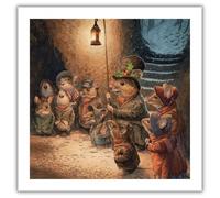 Museums & Galleries Christmas Cards Pack of 8 - The Wind in the Willows Choir of Mice Design - Festive Christmas Cards Multipack