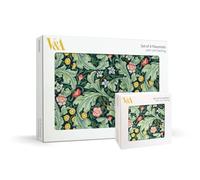Museums & Galleries Cork Backed Placemats and Coasters Set of 4 - 'Leicester' Wallpaper Design - V&A Statement Table Mats for the Home