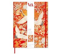 Museums & Galleries Hardcover Journal - Grande Notebook - 187 x 247mm - Kimono Cranes Oriental V&A Design - Artistic Stationery