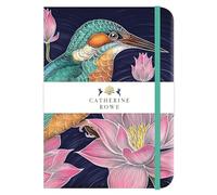 Museums & Galleries Hardcover Journal Lined Notebook - 178 x 127mm - Kingfisher Design by Catherine Rowe - Artistic Stationery - Elasticated Closure