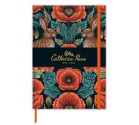 Museums & Galleries Hardcover Lined Deluxe Journal - Poppy Red Design by Catherine Rowe - 200 Pages - Elasticated Closure