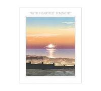 Museums & Galleries Heartfelt Sympathy Card - Serene Coastal Beach Sunset Design - Thinking of You Premium Greeting Card with Envelope - Eco-Friendly & Recyclable