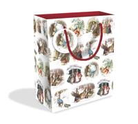 Museums & Galleries Large Christmas Gift Bag, Peter Rabbit & Friends Design | Beatrix Potter Design, Festive Paper Gift Bag with Handles, Plastic Free