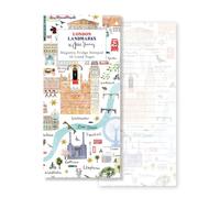 Museums & Galleries London Landmarks Magnetic Notepad by Josie Shenoy | Lined Tear-off Shopping & Memo Pad, Magnetic Backing, Illustrated London Map Design, Eco-Friendly, Made in the UK