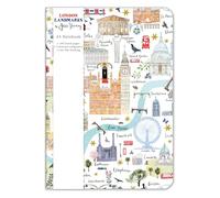 Museums & Galleries London Landmarks Maps by Josie Shenoy A5 Notebook