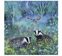 Museums & Galleries Lucy Grossmith Moonlight Badgers Art Greeting Card