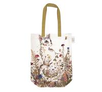 Museums & Galleries Organic Cotton Tote Bag - Cottage Cat by Helen Ahpornsiri - Eco-Friendly Reusable Canvas Shopping Bag - Artistic Eco Shopper