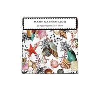 Museums & Galleries Pack of 20 Paper Serviette Napkins - Seashells and Starfish Mary Katrantzou Design - Disposable Tableware