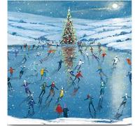 Museums & Galleries Pack of 5 Charity Christmas Cards - Winter Skating - Gorgeous Illustrative Design - Sold in aid of Charity
