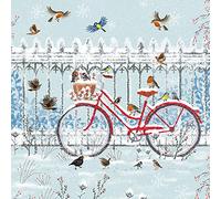 Museums & Galleries Pack of 8 Artistic Charity Christmas Cards - Bicycle in the Snow - Lovely Winter Scene Illustration by Laura Watkins - 8 Cards of 1 Design