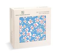 Museums & Galleries Set of 4 Coasters - Emily Burningham 'Saxifrage' Floral Design - Cork Backed - Statement Coasters for the Home