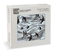 Museums & Galleries Set of 4 Cork Backed Coasters - Swallows and Sea Design by Angela Harding - Statement Coasters for the Home