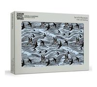 Museums & Galleries Set of 4 Cork Backed Placemats - Swallows and Sea Design by Angela Harding - Statement Table Mats for the Home