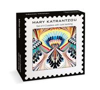 Museums & Galleries Set of 4 Drink Coasters - Mary Katrantzou Mirror Marble - Cork Backed - Decorative Tableware for Kitchen, Dining, or Gift