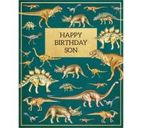 Museums & Galleries Son Birthday Card - Artistic Dinosaur Design - Natural History Collection - Foil Details - Happy Birthday Card for Him