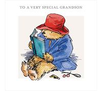 Museums & Galleries To A Very Special Grandson Happy Birthday Greetings Card - Artistic Illustration of Paddington Bear Reading Book - For Him